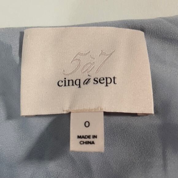 Cinq a Sept 0 Womens Sapir Dress Sky Dive Blue Slip Ruched Side Satin Party - Picture 4 of 12